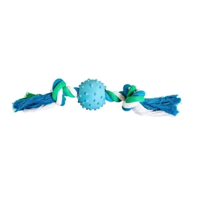 Hiphopowy węzeł bawełniany z kulką gumową 6cm, 30cm / 210g Zielony, Niebieski, Biały
